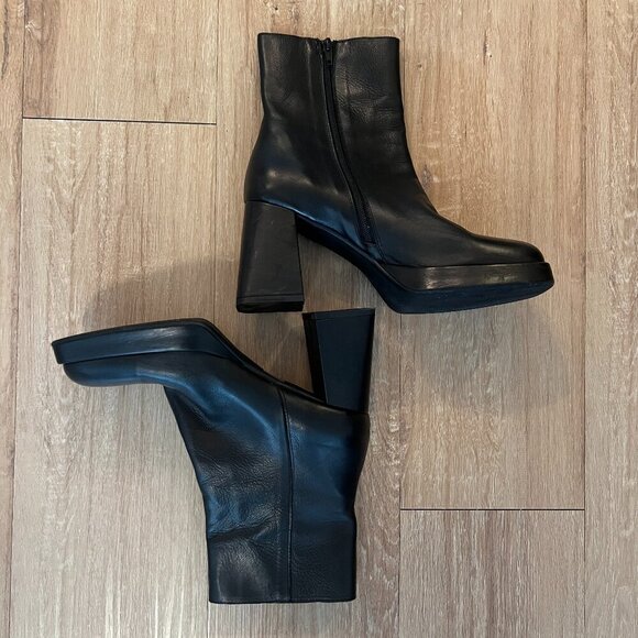 L'idea by Lori Leather Platform Boots Size 41/10 - Picture 1 of 11